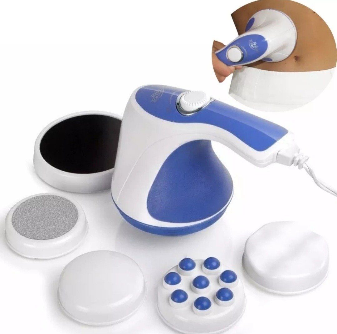 Masajeador eléctrico reductor corporal 4 cabezales intercambiables relaxtone