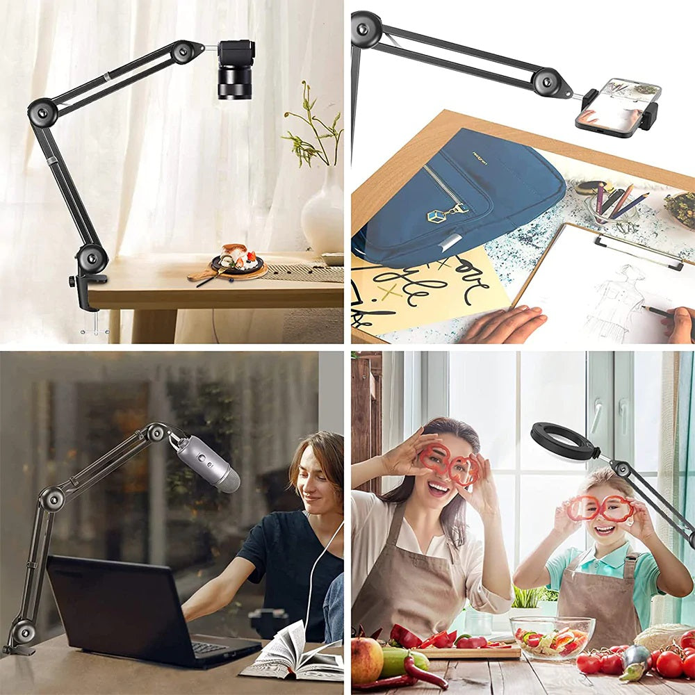Brazo soporte móvil para micrófono celular o aro de luz 360 grados