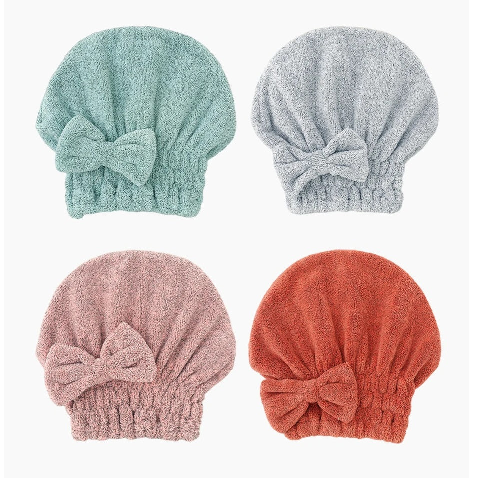 Toalla para el cabello microfibra tipo gorro secado rápido