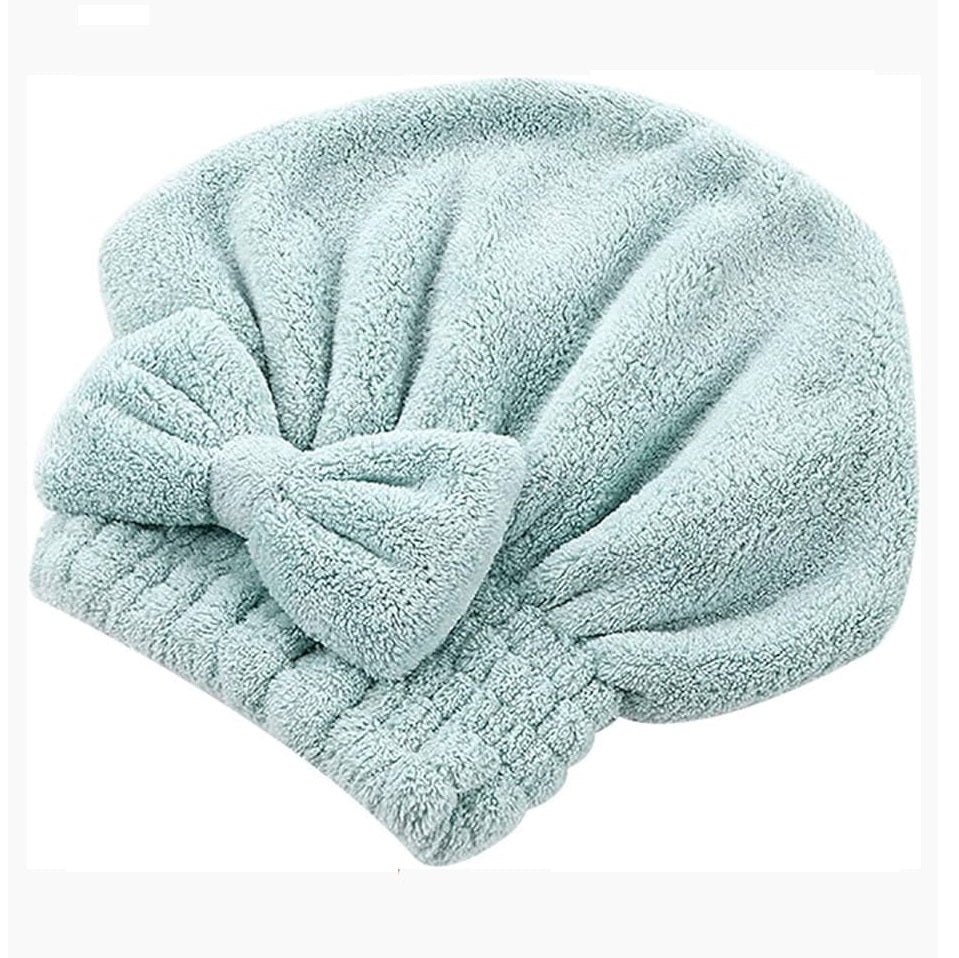 Toalla para el cabello microfibra tipo gorro secado rápido