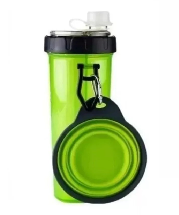 Termo para mascotas doble para agua y cuido + plato plegable