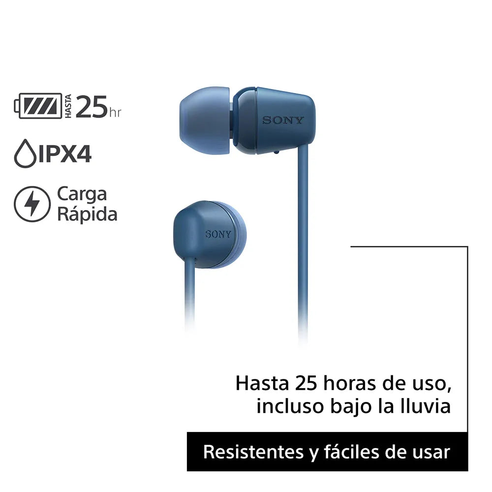 Audífonos Sony Inalámbricos Bluetooth In Ear Manos Libres WI-C100 Azul
