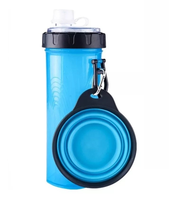 Termo para mascotas doble para agua y cuido + plato plegable