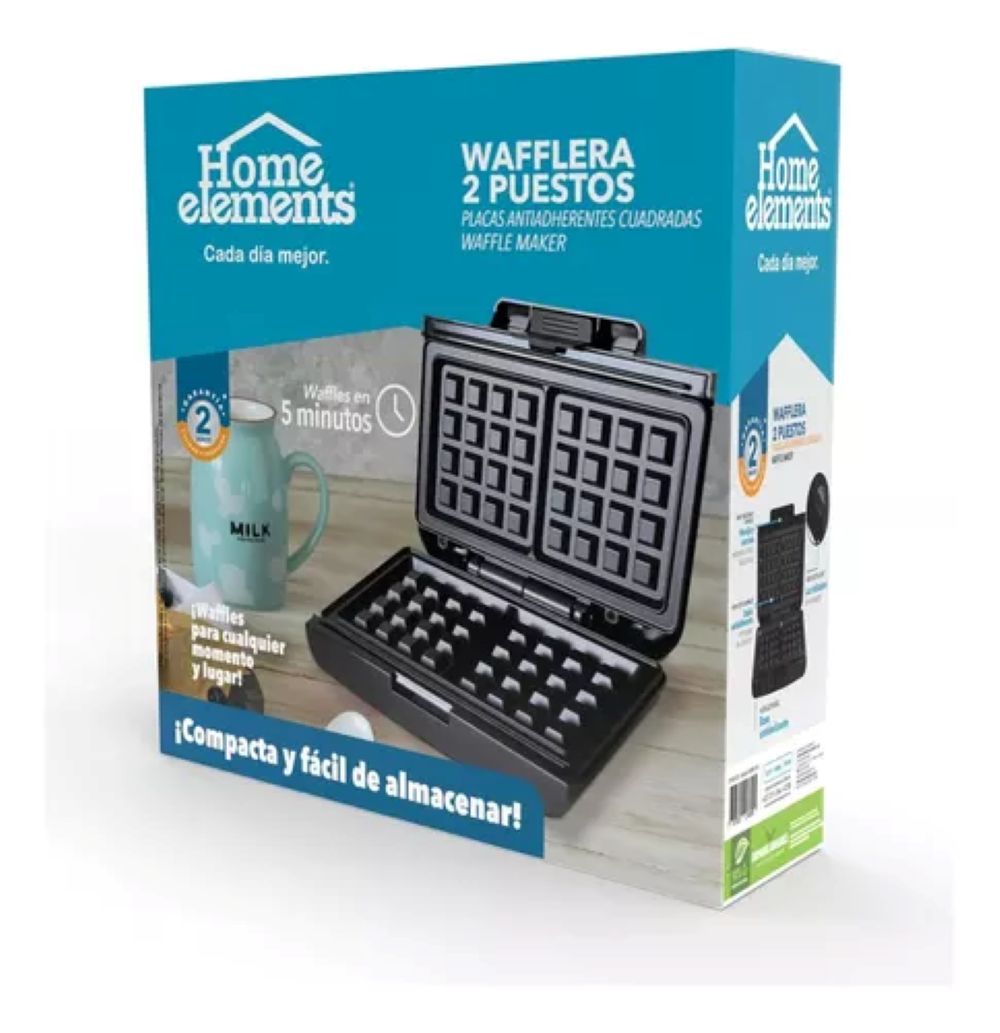 WAFFLERA  DE 2 PUESTOS CUADRADA