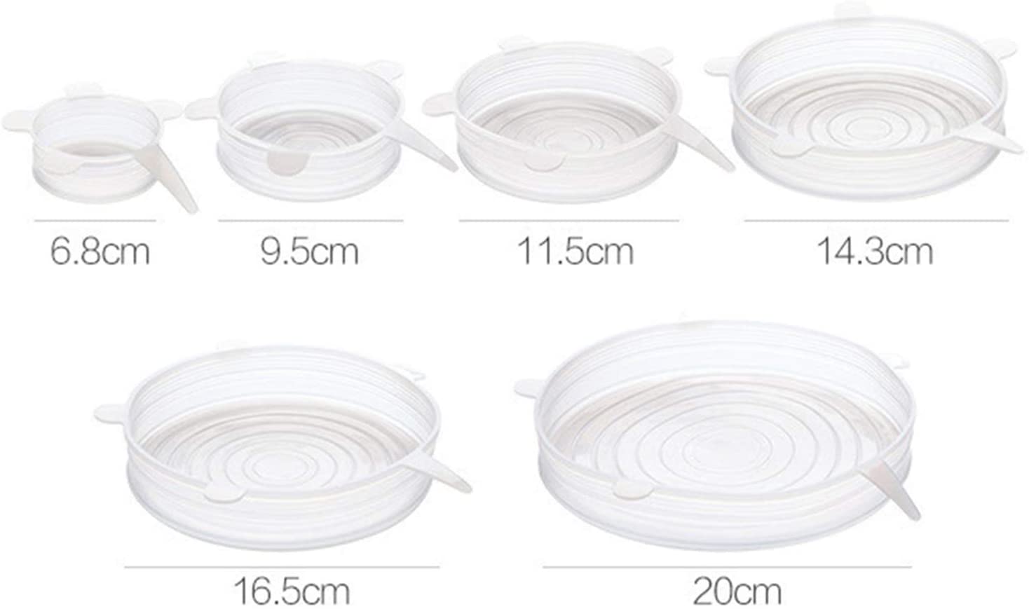Set de tapas de silicona elásticas x6 tamaños